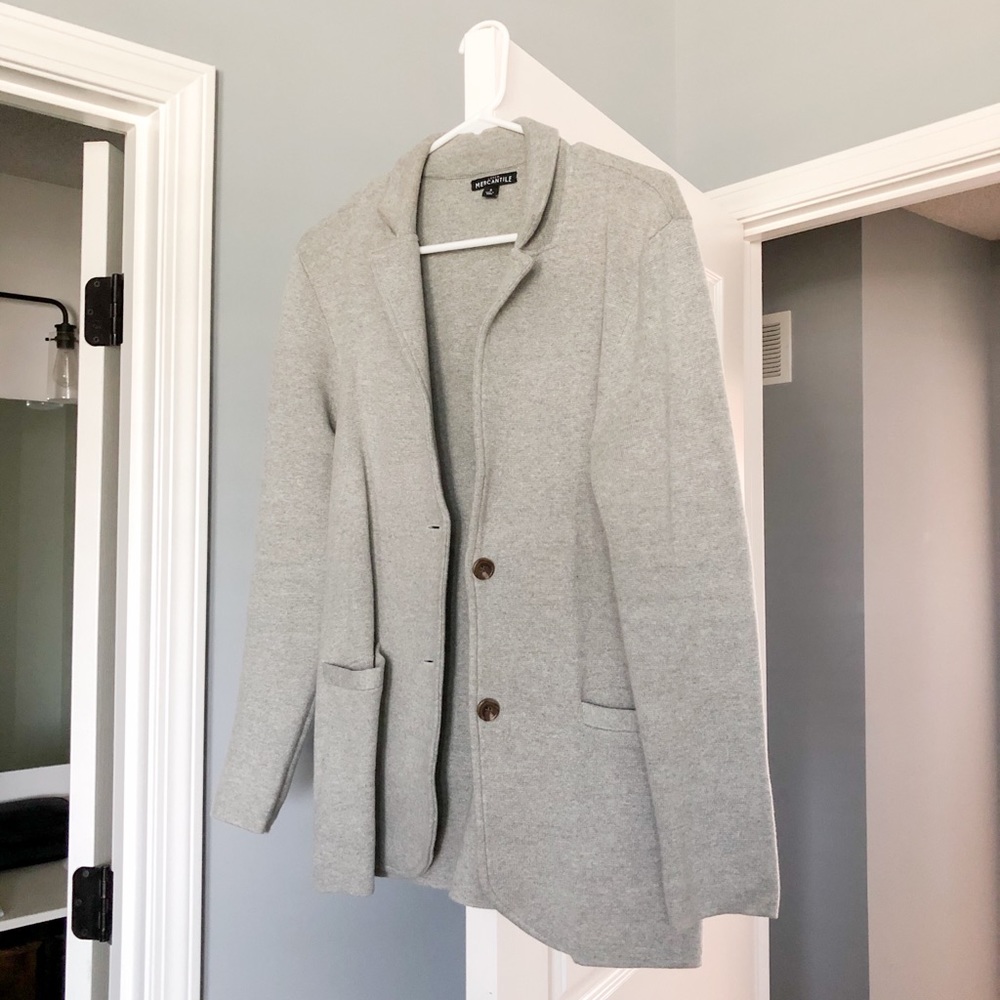 J Crew Factory Grey Sweater Blazer Size Small